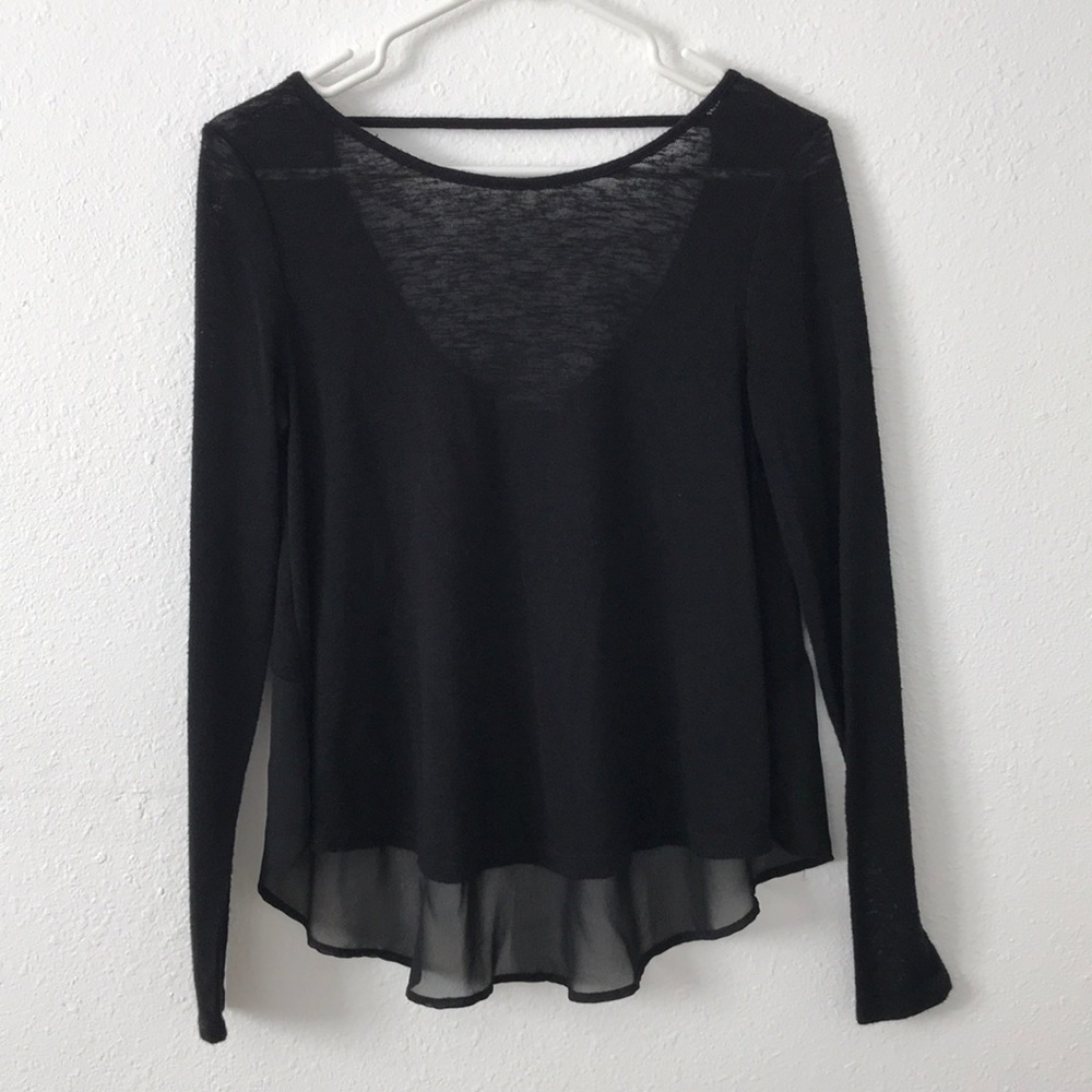 sheer soft black top